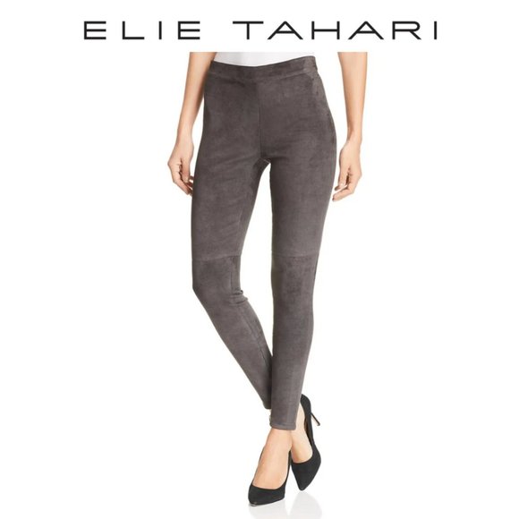 Elie Tahari Roxanna Ultrasuede Legging in Granite - Picture 1 of 10